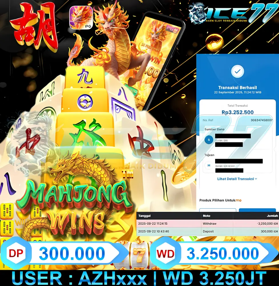 ICE77 JACKPOT RTP SLOT GACOR Rp.3.300.000.,- LUNAS