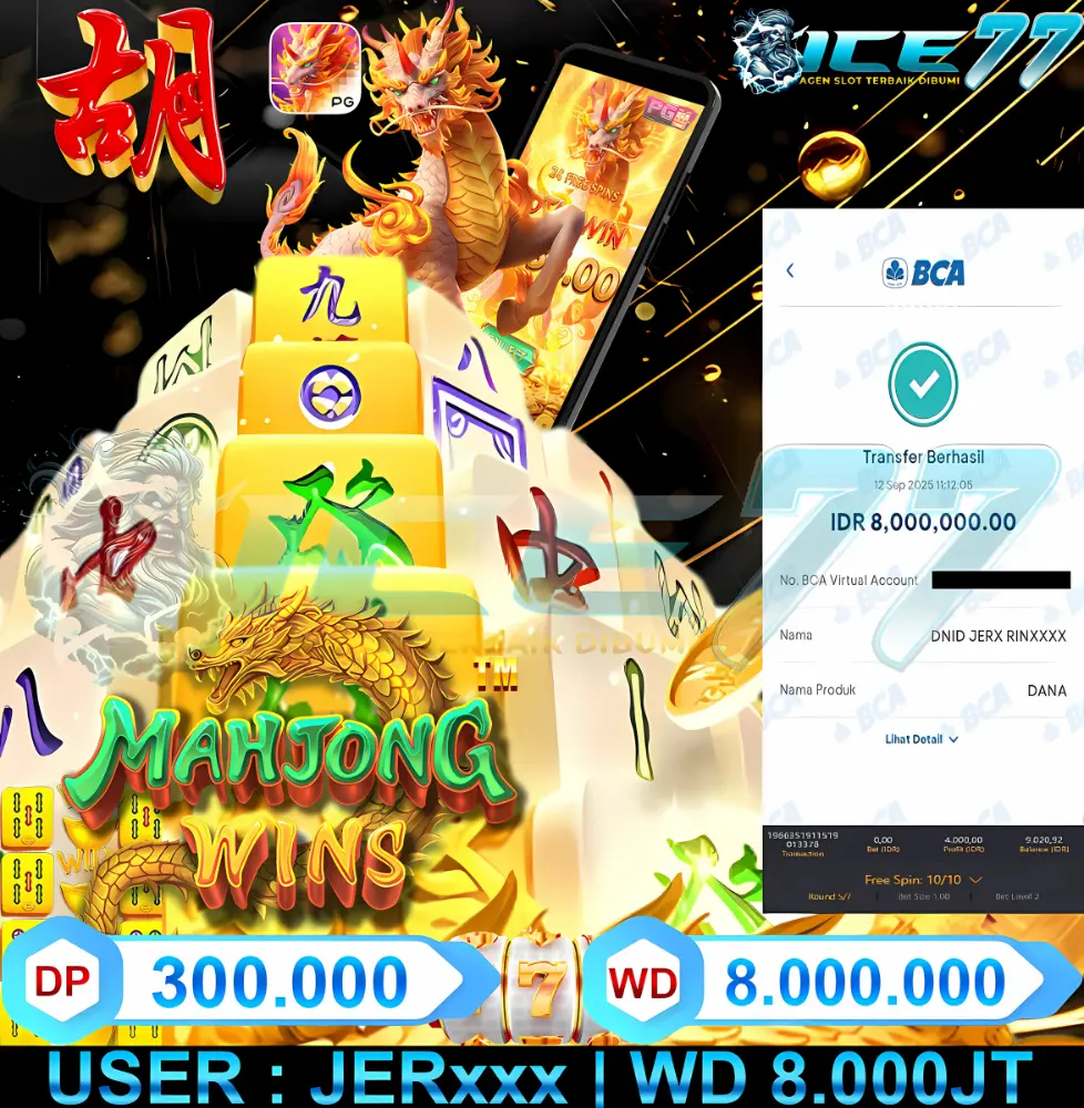 ICE77 JACKPOT RTP SLOT GACOR Rp.3.300.000.,- LUNAS