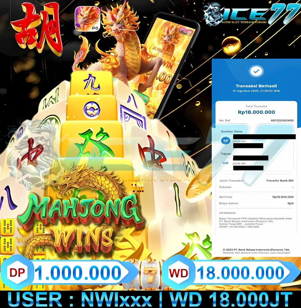 ICE77 JACKPOT RTP SLOT GACOR Rp.50.000.000.,- LUNAS