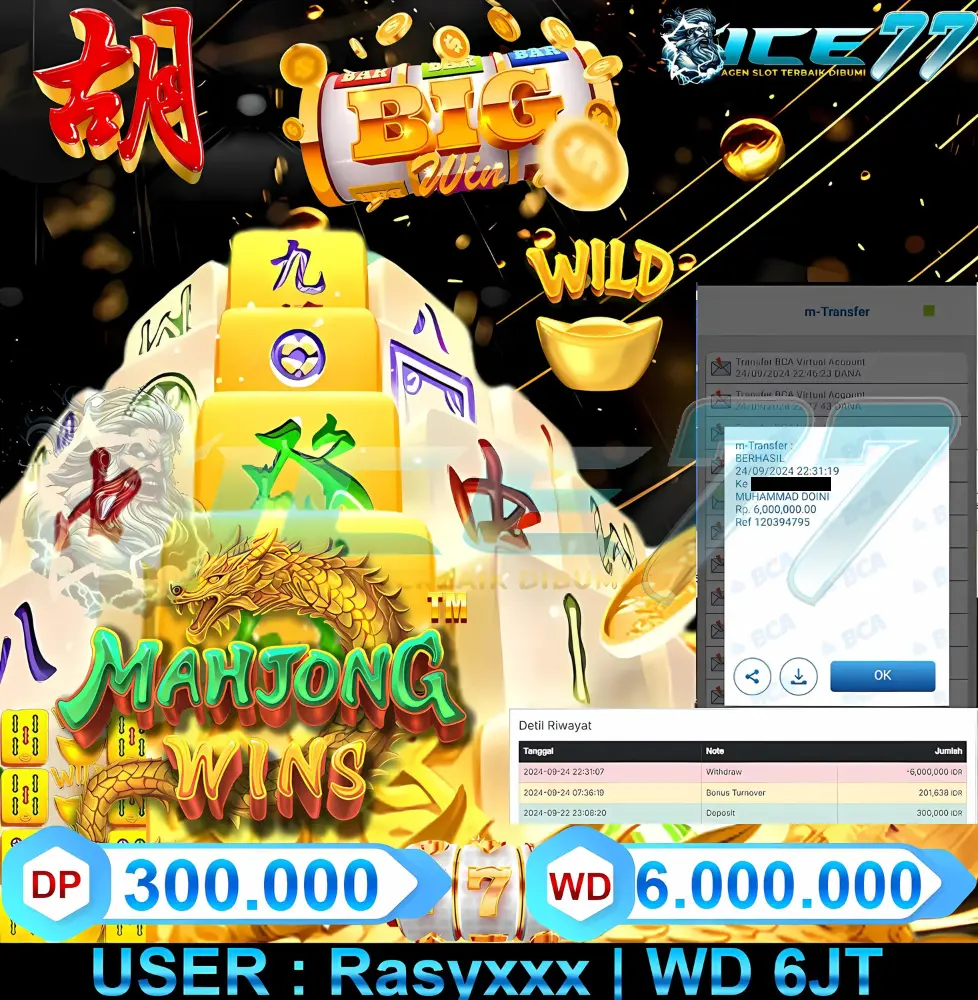 ICE77 JACKPOT RTP SLOT GACOR Rp.6.000.000.,- LUNAS